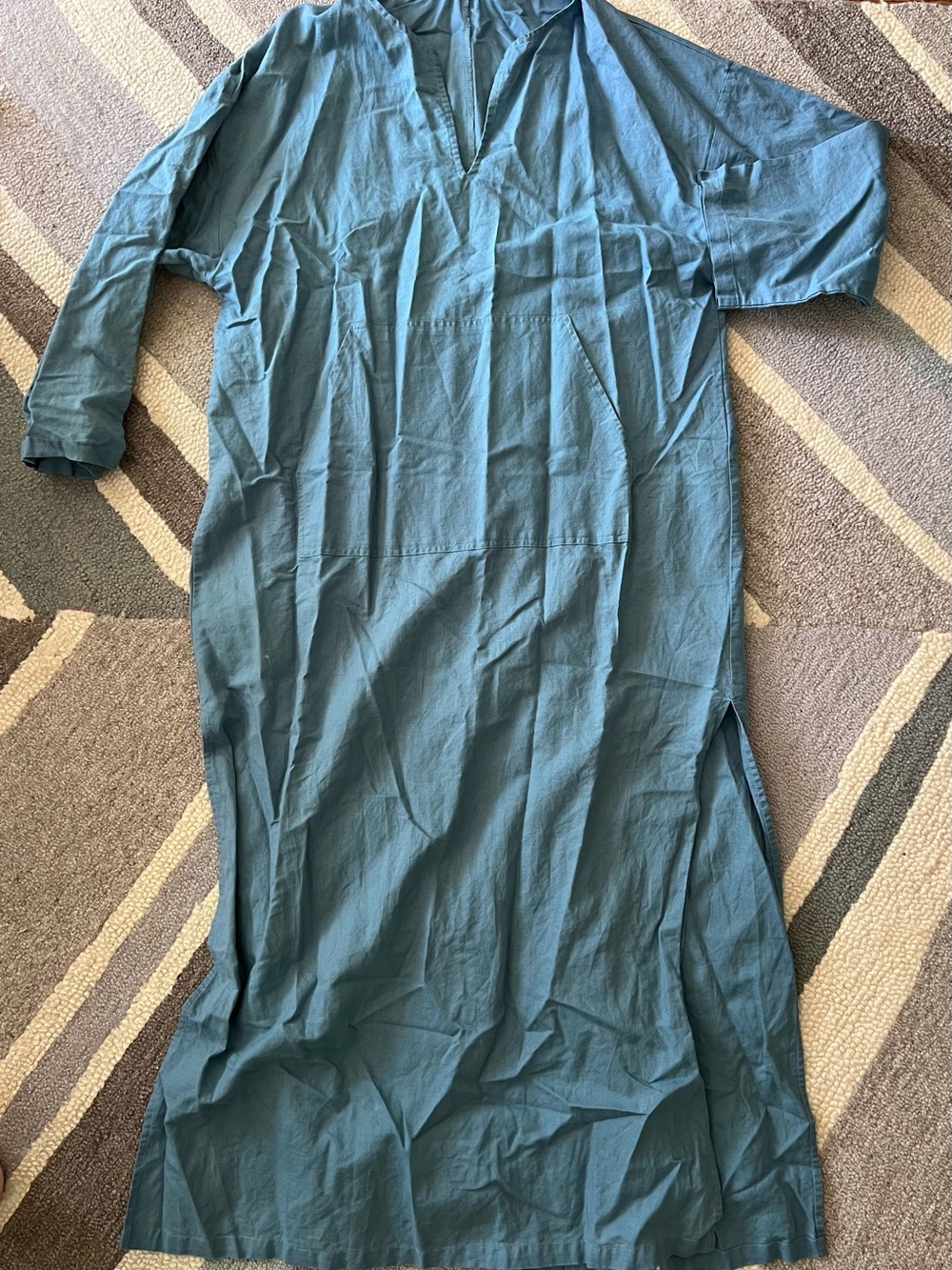 Men's Long Kaftan Shirt – Blue
